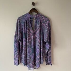 FREE PEOPLE WALKING ON A DREAM CHOKER TUNIC BLOUSE SIZE MEDIUM